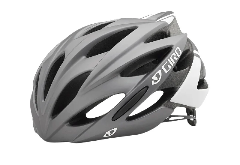 bike suspension systems for downhill racing-Giro Savant Road Helmet - Matt Titanium-White - Duplicate