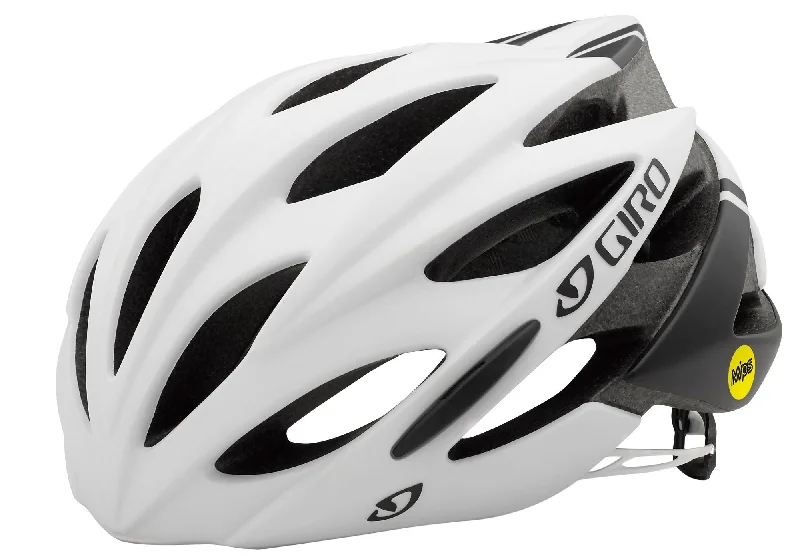 road bike grips for better handling-Giro Savant MIPS Road Helmet - Matt White-Black