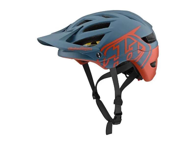 bicycle air compressors for tire inflation-Troy Lee Designs A1 MIPS MTB Helmet - Classic - Air Force Blue-Clay