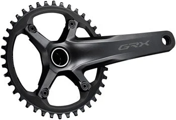 road bike tires for durability-Shimano GRX FC-RX600-1 Crankset - 172.5mm, 11-Speed, 40t, 110 BCD, Hollowtech II Spindle Interface, Black