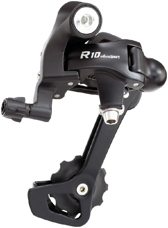 bike trainers for indoor cycling-microSHIFT R10 Rear Derailleur - 10 Speed Long Cage Shimano Compatible Black