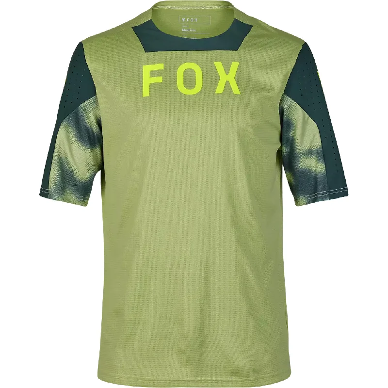 cycling base layers for moisture wicking-Maglia Fox Defend Taunt - Verde