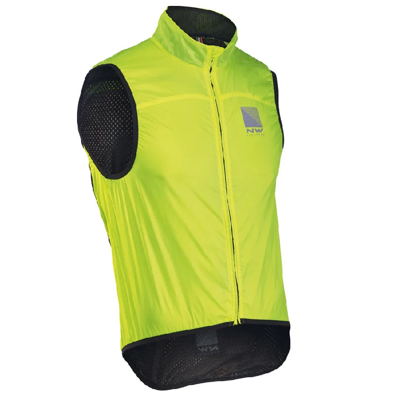 cycling mitts for hand protection-Gilet Northwave Breeze 2 - Giallo Fluo