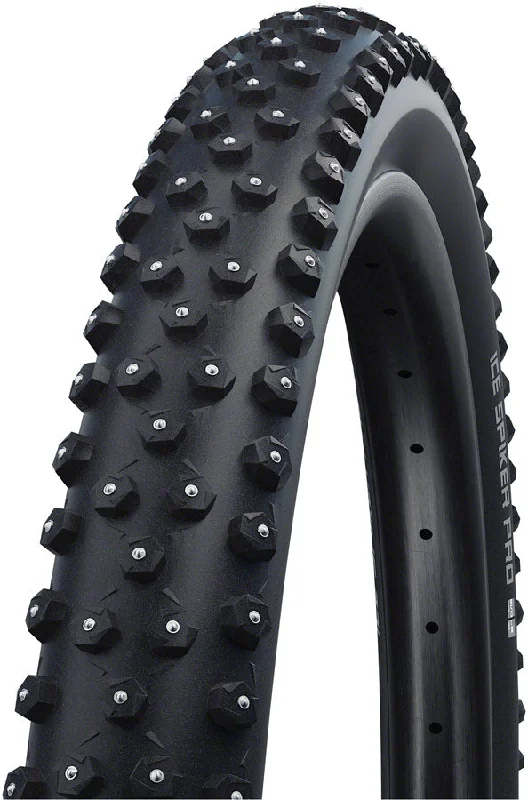 cycling jerseys for breathability-Schwalbe Ice Spiker Pro Tire - 27.5 x 2.25 Tubeless Folding BLK Performance RaceGuard Double Defense 378 Aluminum Studs